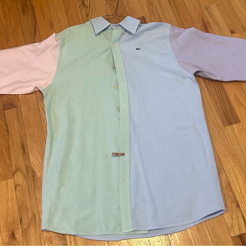 Vineyard Vines Green and Blue Button Down Shirt